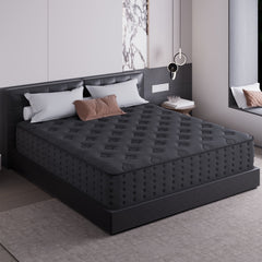 Tryagat 12” Queen Hybrid Mattress in a Box, Medium Firm Queen Size Mattresses, Cooling Gel Memory Foam Mattress with Individually Wrapped Pocket Coils, Pressure Relief
