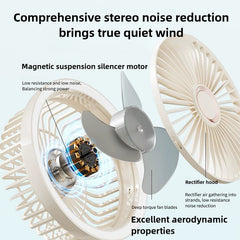 New 9000mAh 4-Speed Oscillating LED Desk Fan,Portable Stroller Fan/Foldable Hanging Clip Fans,Handheld Fans,Personal Rechargeable Small Fan for Home Travel Camping,11inch,Blue