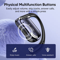 VEAT00L T26 Open Ear Earbuds, Bluetooth 5.4 Wireless Headphone,Lightweight,Air Conduction Earphones,Powerful Sound,ENC Mic Clear Call,Wireless Earbuds with Ear Hooks,IPX7,56H Playtime,Running,Workout