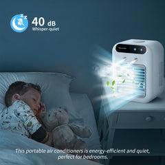 Portable Cooling Fan,USB-C Rechargeable | 25dB Quiet, 3 Speeds & Mist Modes for Home Office Desk, Bedroom, Camping