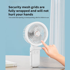 New 9000mAh 4-Speed Oscillating LED Desk Fan,Portable Stroller Fan/Foldable Hanging Clip Fans,Handheld Fans,Personal Rechargeable Small Fan for Home Travel Camping,11inch,Blue