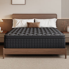 gunugu 10 inch Twin Hybrid Mattress in a Box, Cooling Gel Memory Foam Mattress with Individually Wrapped Pocket Coils, Medium Firm