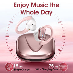 VEAT00L Wireless Earbud, 80Hrs Bluetooth 5.3 Headphones IP7 Waterproof for Sport, Running Wireless Earphones with ENC Noise Cancelling Mics, Deep Bass Over Ear bud with Earhooks for Android, iOS