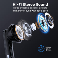 VEAT00L P91 Wireless Earbuds, Bluetooth Headphones V5.4 Stereo Ear buds with Noise Cancelling Mics, 60H Playback Mini Case with Dual LED Display, IP7 Waterproof in-Ear Earphones for Android iOS