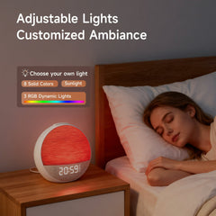 Sunrise Alarm Clock Wake up Sunlight with Sound Machine & Dimmable Night Light for Bedrooms Clock