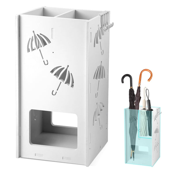 ALILYY Umbrella Holder Square Free Standing Umbrella Rack Decorative Umbrella Holder Bin Multipurpose Walking Sticks Holder for Umbrella Cane Entryway Home Office,Black