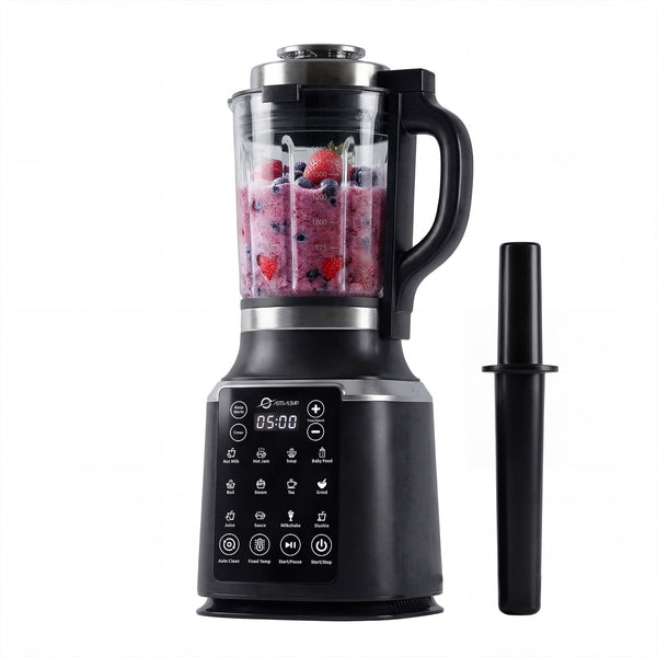 ASTRALSHIP Glass Blender for Kitchen, 1500W High-Speed Hot & Cold Blender for Smoothies, 59 oz Capacity, 14 Presets & Auto Clean, Black
