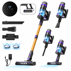 Prettycare Cordless Vacuum Cleaner, 48KPA 530W, 8*2600mAh 55mins Runtime 9 in 1 Stick Vacuum for Home Pet Hair Carpet Wood Floor