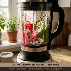 ASTRALSHIP Glass Blender for Kitchen, 1500W High-Speed Hot & Cold Blender for Smoothies, 59 oz Capacity, 14 Presets & Auto Clean, Black