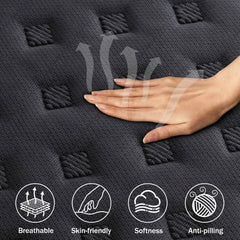 Tryagat 14” Queen Hybrid Mattress in a Box, Medium Firm Queen Size Mattresses, Cooling Gel Memory Foam Mattress with Individually Wrapped Pocket Coils, Pressure Relief