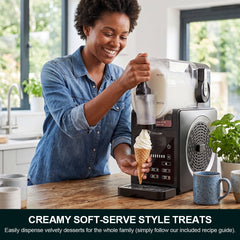 Astralship Slushie Machine with Soft Serve Ice Cream Mode, 200W Slushy Maker for Home Frozen Drink Maker with 7 Presets, Auto Rinse, Low-Sugar & Alcohol Alerts – for Slush, Milkshakes, Margaritas
