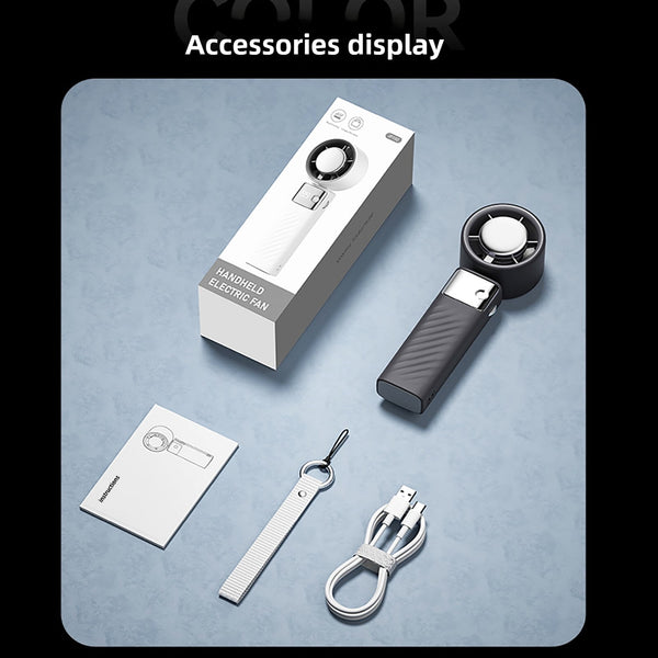 Juyafio Cutting-Edge Tech with 199 Speed Cooling Portable Small Fan&Handheld Fan,Foldable Desktop Fan,4000mAh, USB Rechargeable And Quiet Personal Fan For Home, Office, Travel & Outdoor Use (Black)