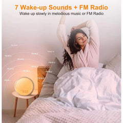 Sunrise Clock with White Noise Sound Machine for Bedroom Alarm Clock